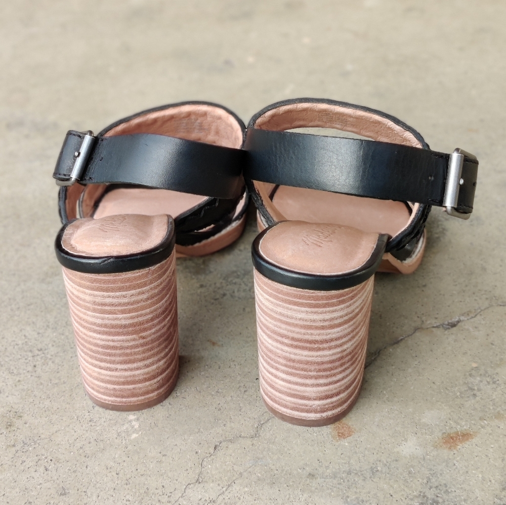 Madewell Angie Heeled Sandal Black Leather - Picture 2 of 8